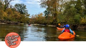 Kayaking down the James River