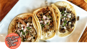 three tacos on a plate