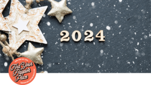 stars and confetti with 2024