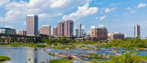 Richmond skyline seen from the James River