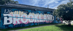 A wall with Brookland Park Blvd painted on it in Richmond