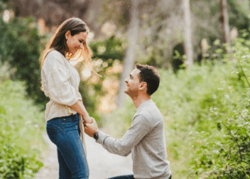 a man on one knee proposing in a garden richmond va