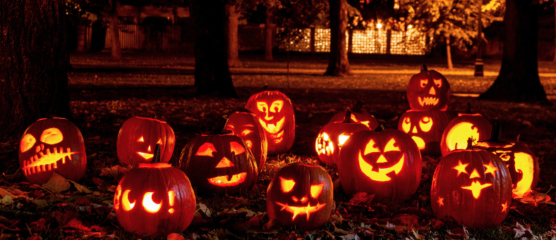 pumpkins and jack-o-lanterns