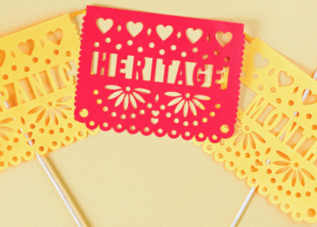 small flags that say Hispanic Heritage Month